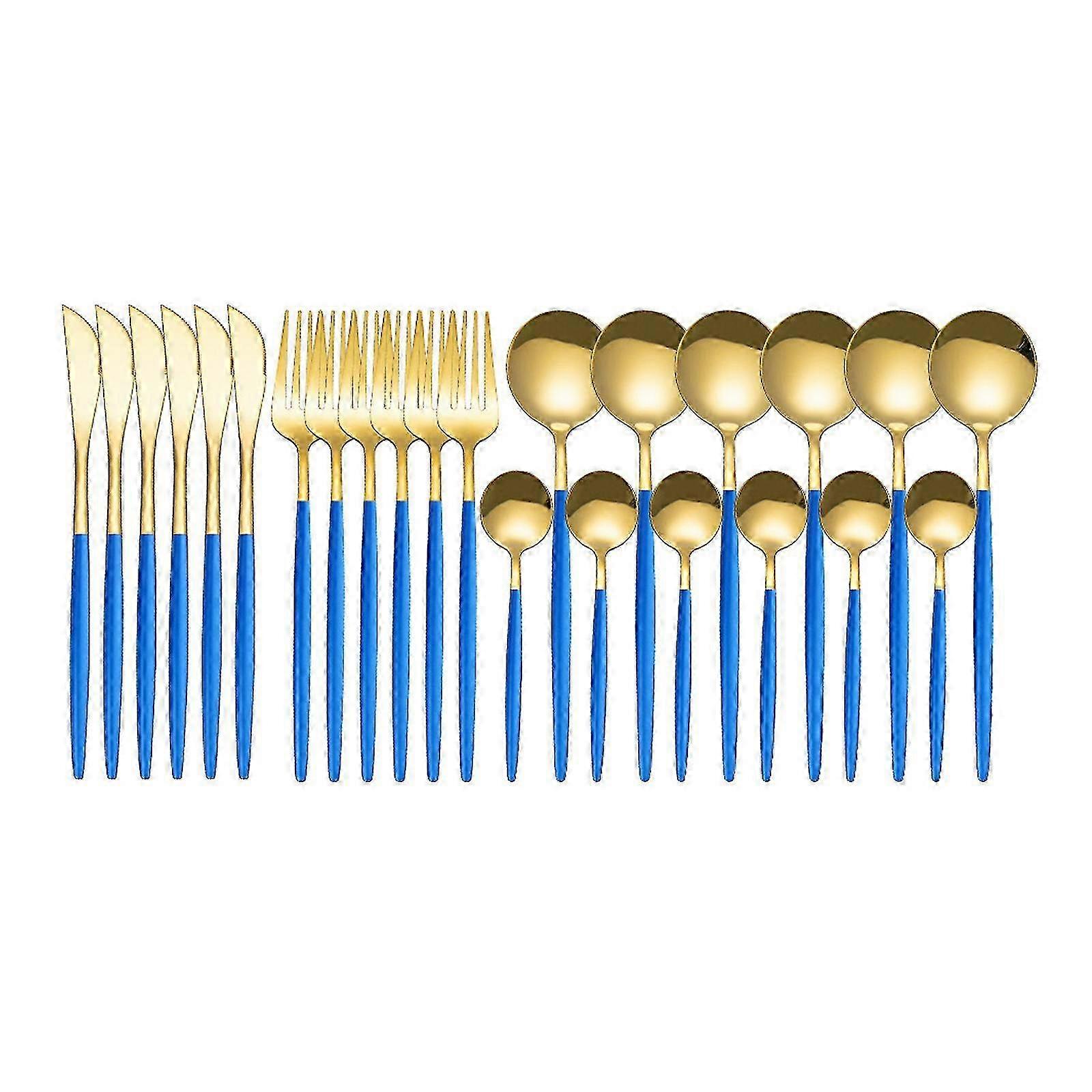 2025 24pcs Stainless Steel Dinnerware Set Kitchen Cutlery Set Knife Fork Spoon Flatware Tableware Minimalist Silverware