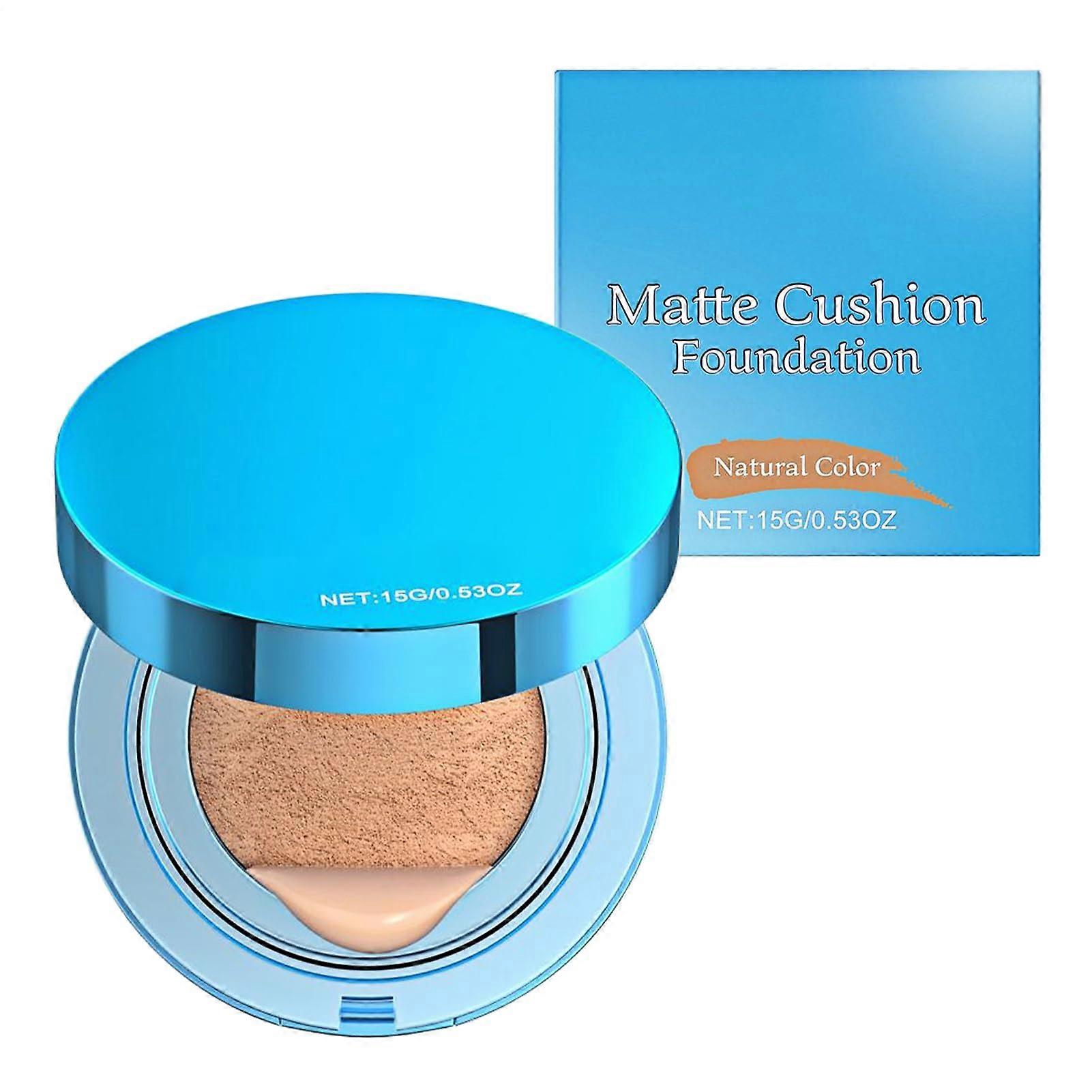 Matte Cushion Foundation Waterproof SweatResistant Full Coverage Oil Control for Oily Skin