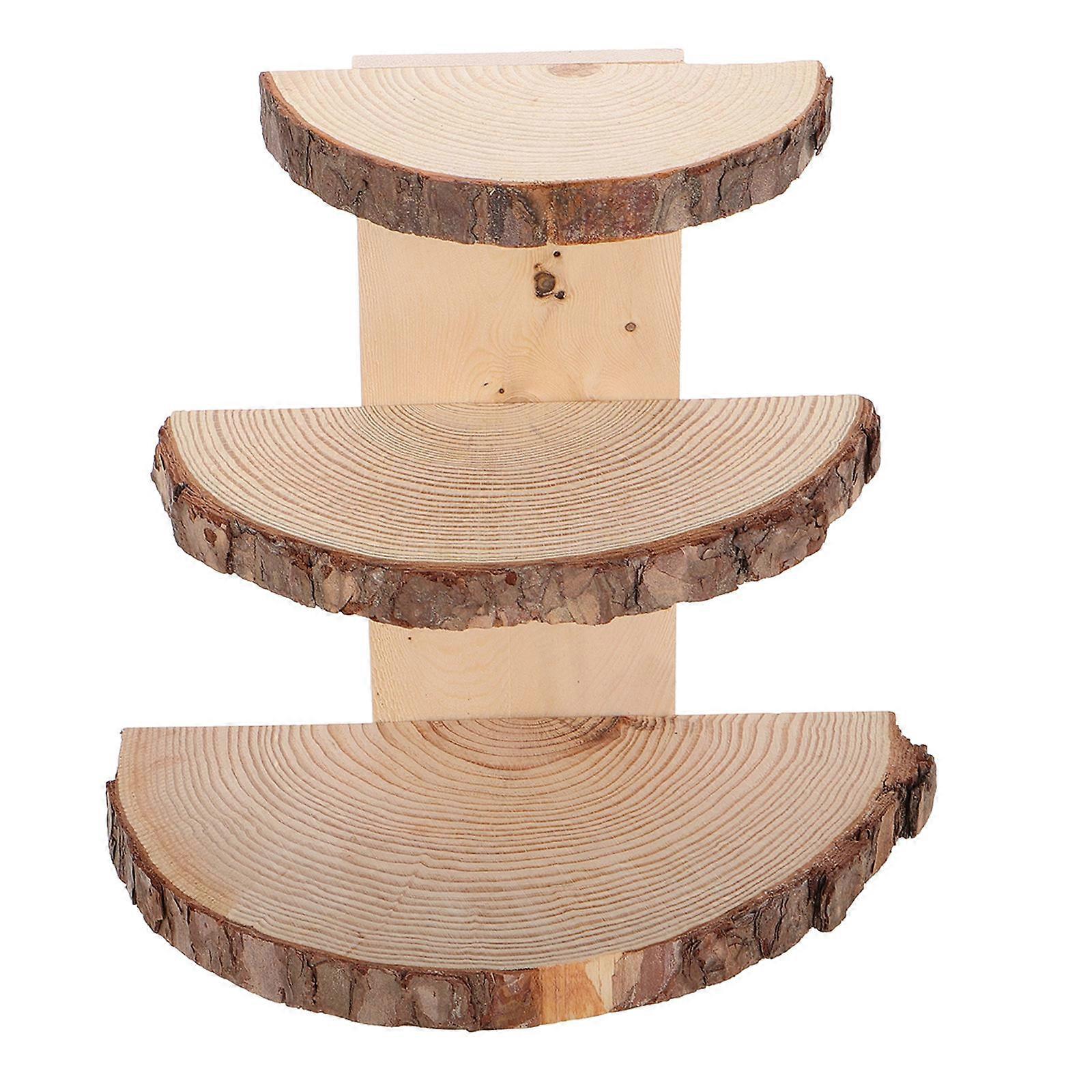 Rustic Wood Cake Stand for Decoration with Multi-Tier Display 2Pcs Display Rack