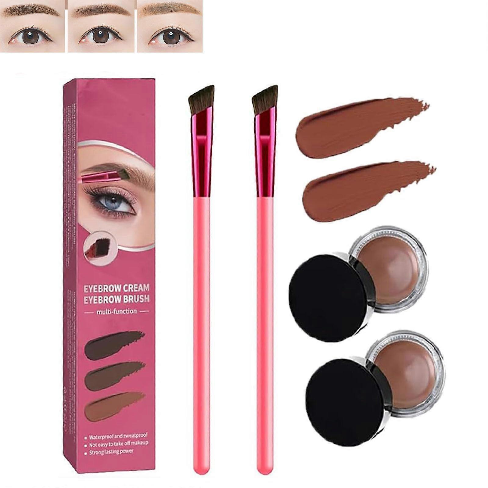 Eyebrow Cream with Waterproof Brush, LongLasting 4D Laminated Light Brown Brow Kit
