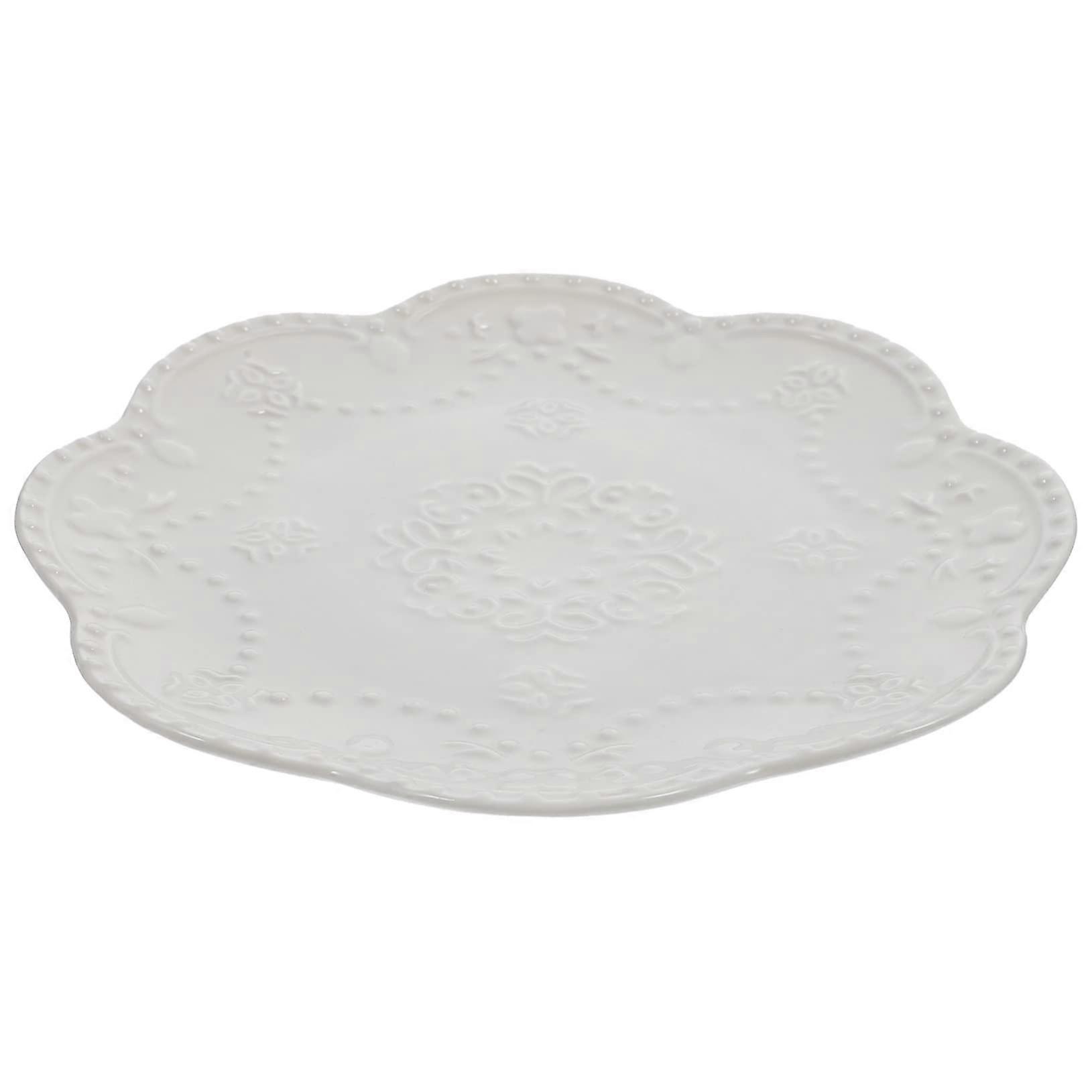 Ceramic Serving Plate with Smooth Mirror Finish for Steak Dinner and Dessert, Elegant Small Design