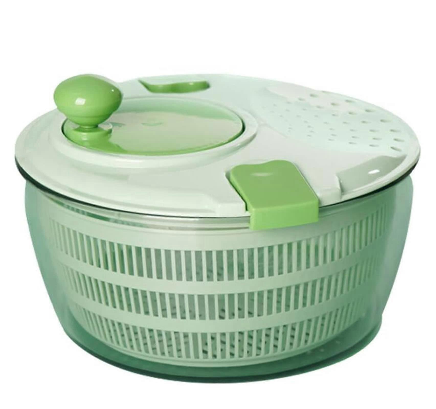 Large Capacity Salad Spinner with Drain Basket, Fast Vegetable and Fruit Dryer, 4.5 Quart
