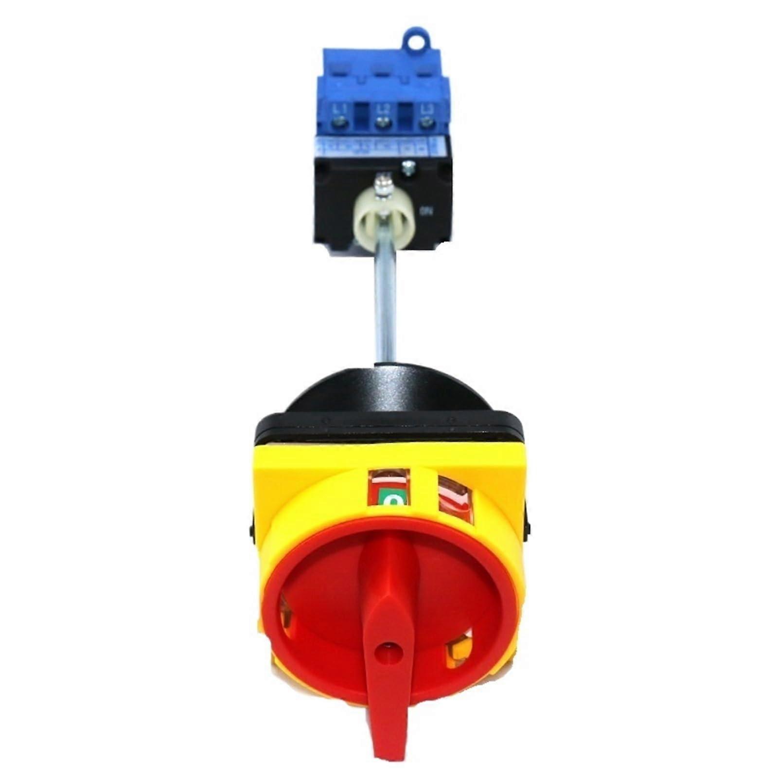 25A 3 Pole Load Break Isolator Switch with Padlock Safety and Long Bar Cam Selector Control