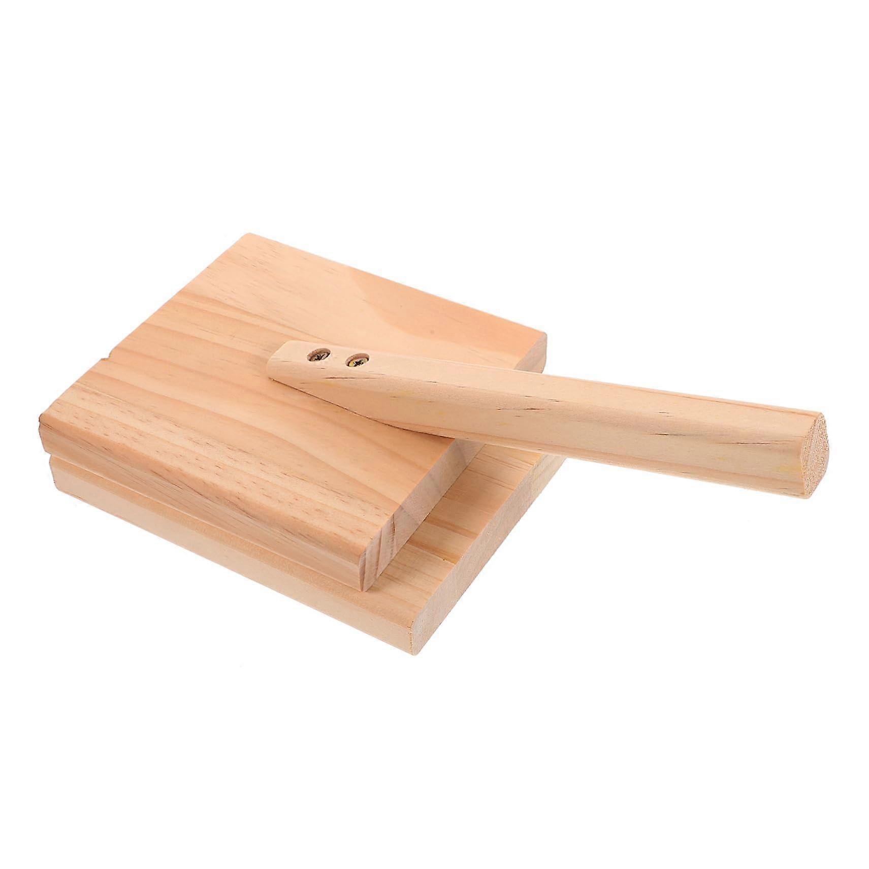 Wooden Dumpling Press with Ergonomic Grip for Consistent Dough Wrappers and Tortilla Making