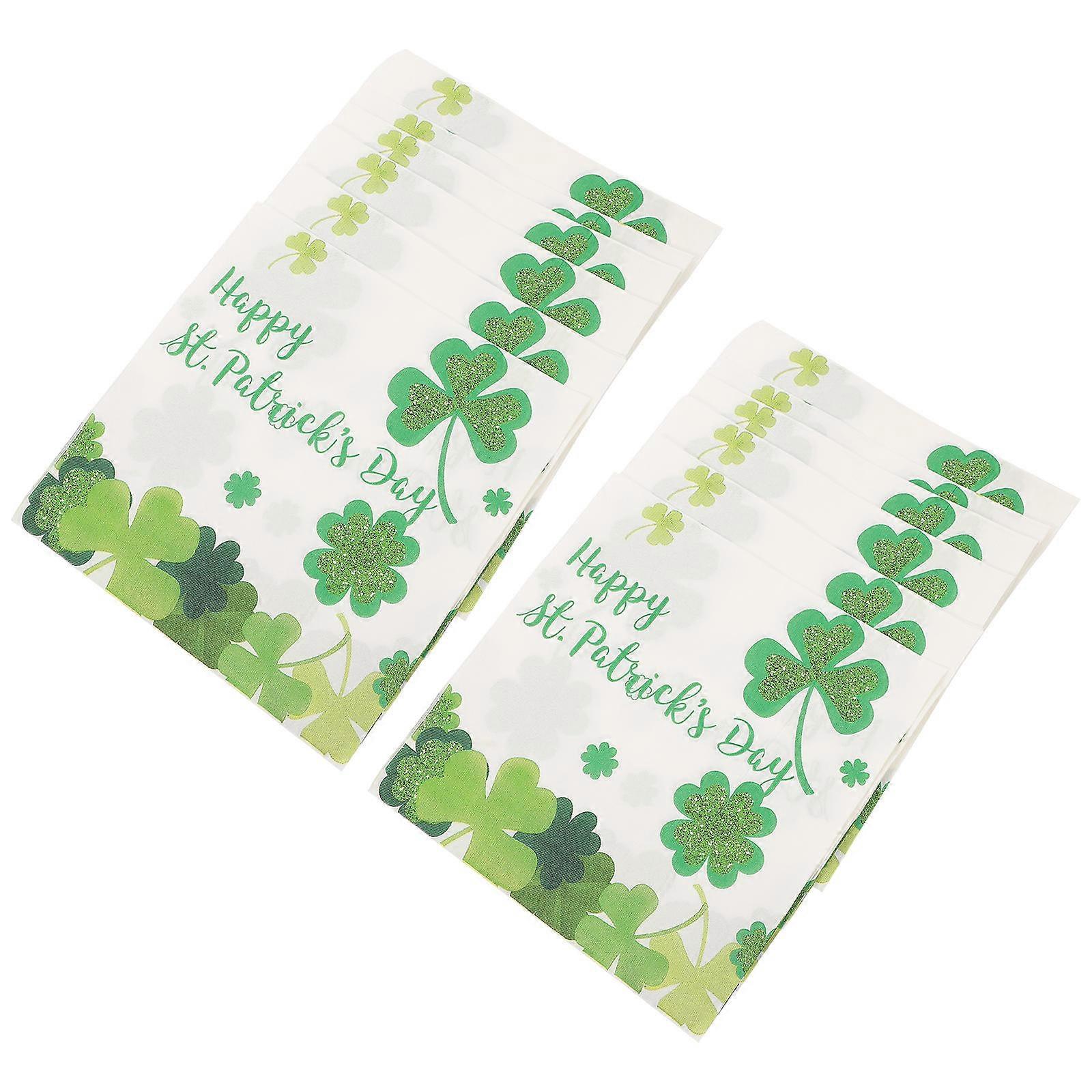Dinner Party Napkins Four Leaf Clover for Party Use 40 Sheets Disposable Tissue