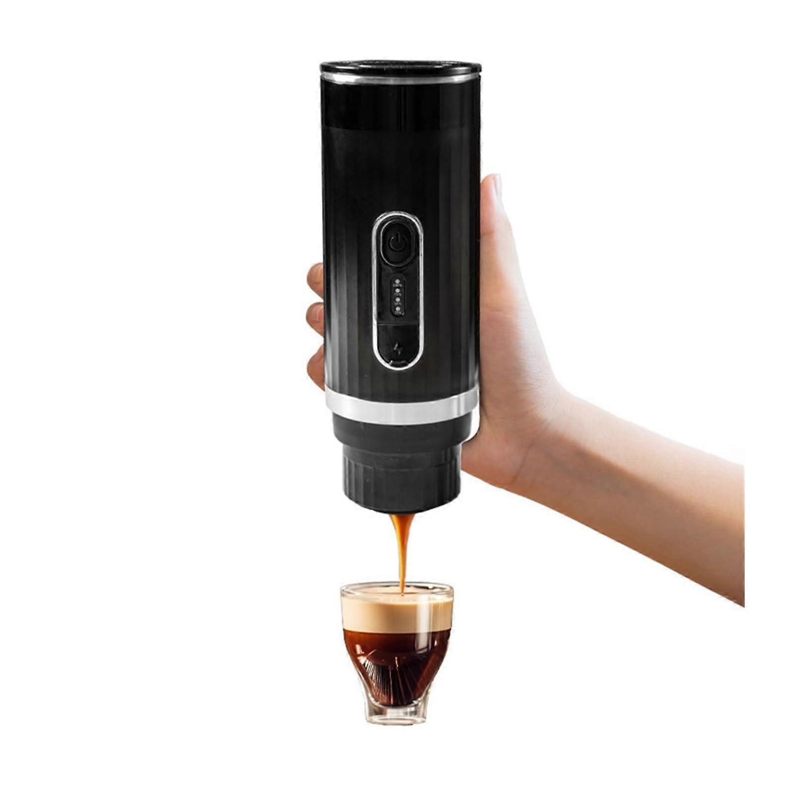 Wireless Portable Coffee Maker with Pressure Extraction, Capsule and Ground Coffee, for Travel Camping