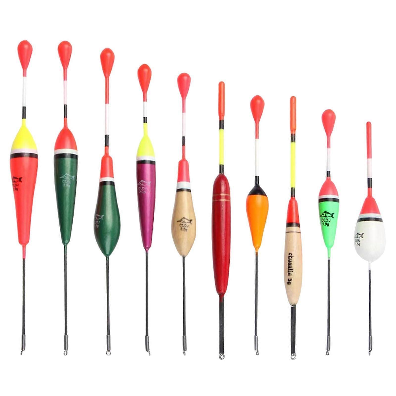 10Pcs Oval Foam Fishing Bobbers Long Tail Floats  Buoyancy Sensitive Bite Detection Set