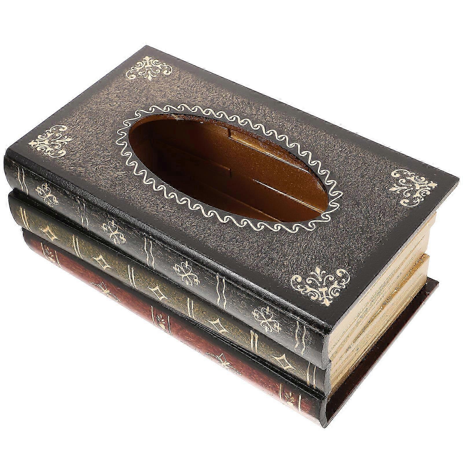 Decorative Tissue Storage Container Rectangular Shape Navy For Home Use Living Room 25x14x10 Cm 1Set