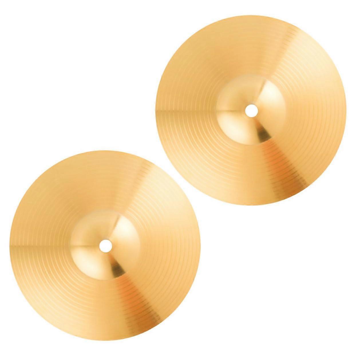 2pcs Brass Drum Cymbals for Jazz Kit Beginners, Impact Resistant, Easy to Install