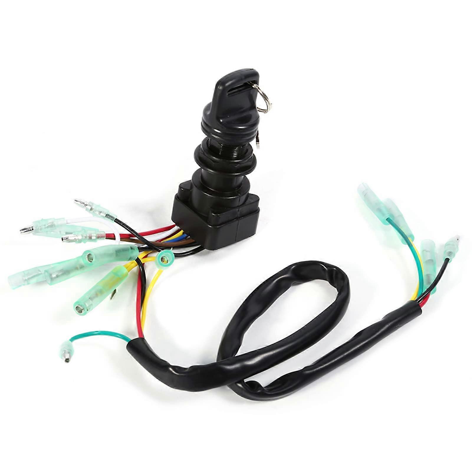 Outboard Motor Ignition Switch with Key, OEM Compatible Marine Control Box Assembly, Durable Fit
