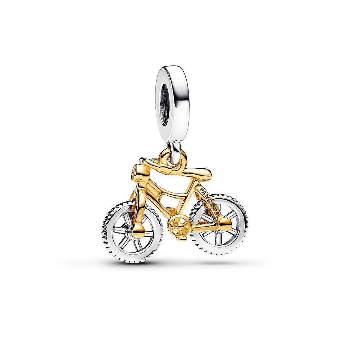 Charm Pendant Bicycle with Bi-material Movable Wheels
