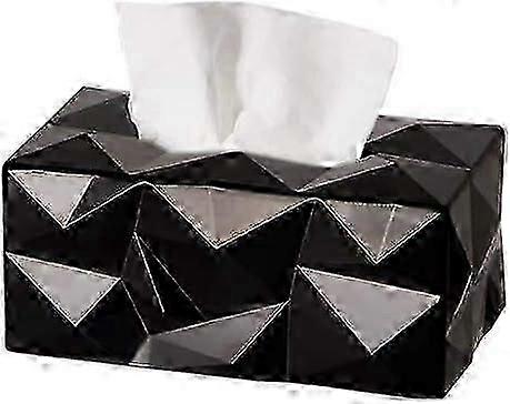 Simple creative geometric modern rectangular small tissue box household items - Black 21x9.5cm