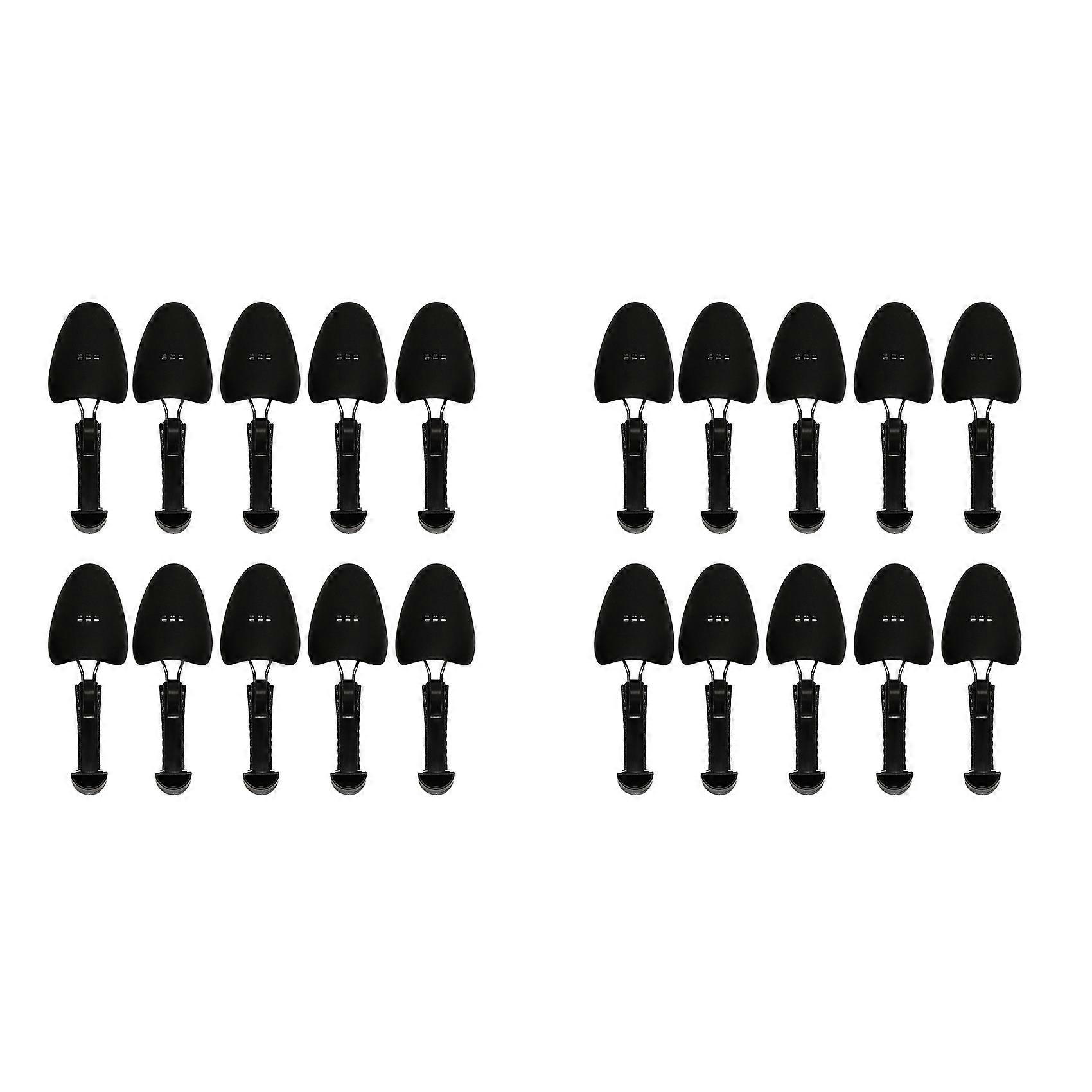 10 Pairs Practical Plastic Adjustable Length Men Shoe Tree Stretcher Boot Holder Organizers (Black)