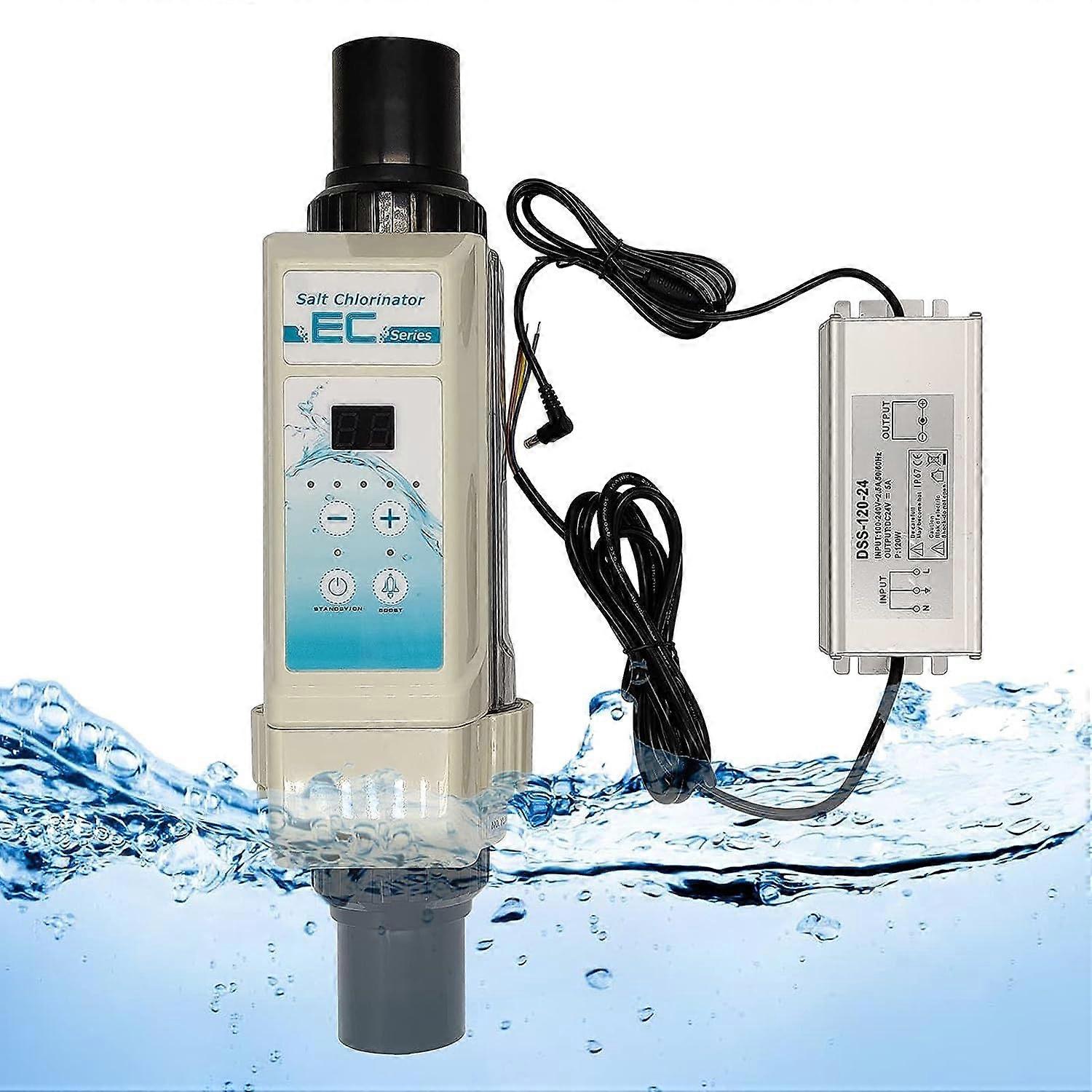 Salt Water Pool Chlorinator System 110V 20g/h with Salinity Display and Steady Mist Output