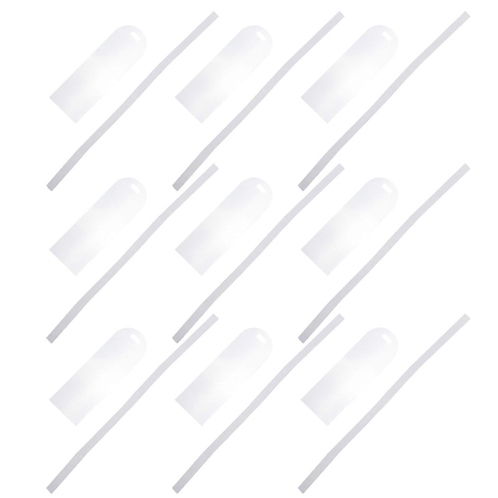 10Pcs Transparent Acrylic Blank Bookmarks for Reading with Ribbon