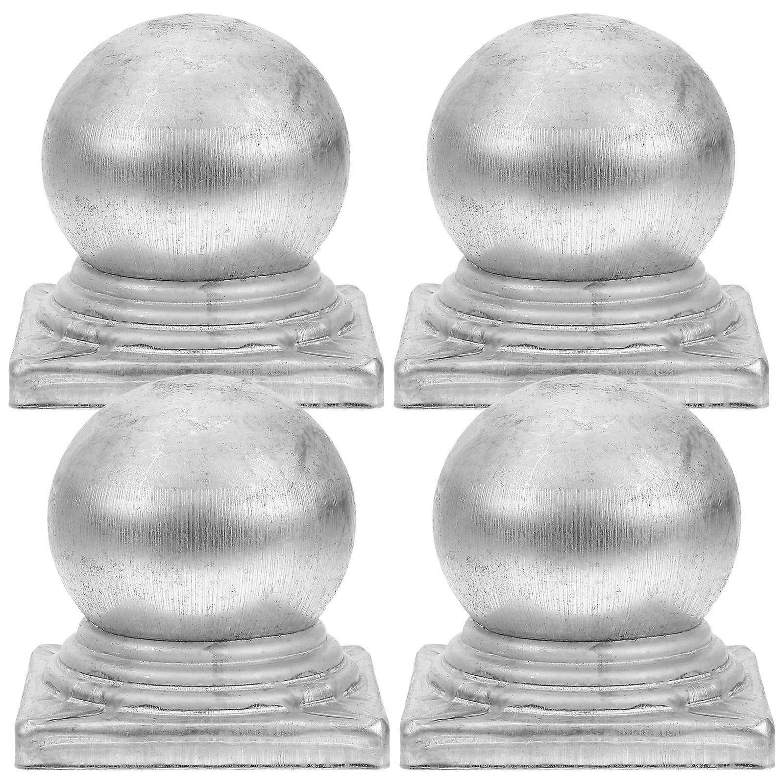Fence Post Cap Guardrail Cover Protect from Rain Silver 4Pack