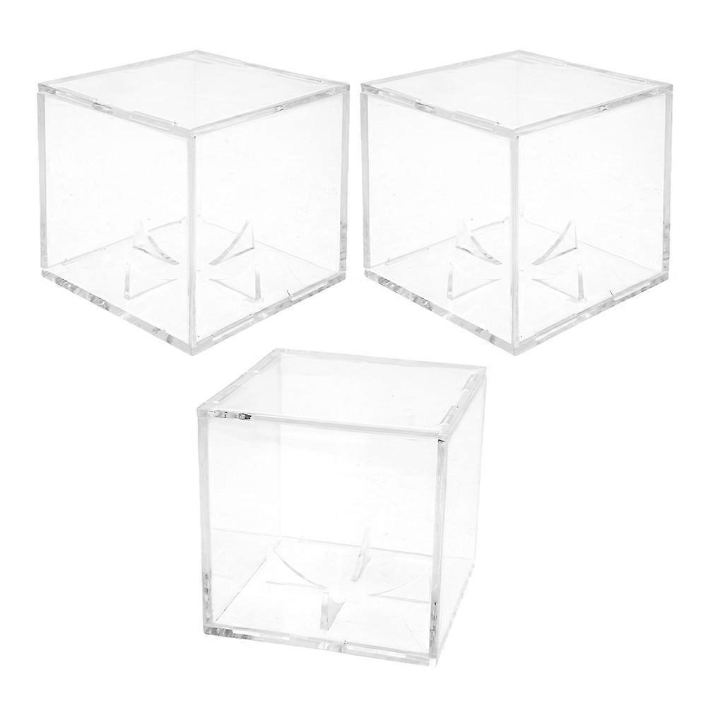 Mineral Display Box Transparent Acrylic Case for Storage 6Pcs Set