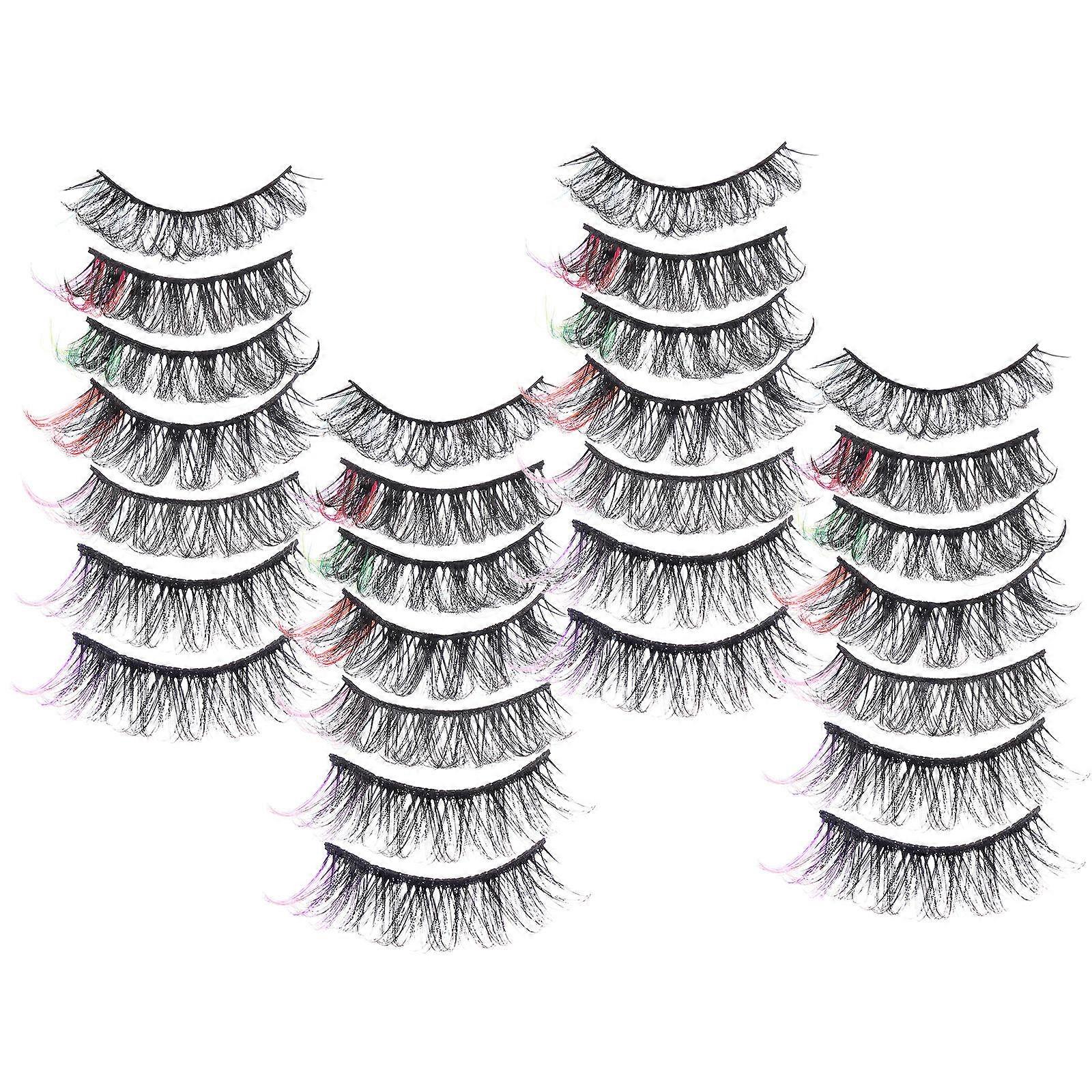 False Lash Extensions Cluster for Makeup Use 14Pairs Colored Lash Clusters
