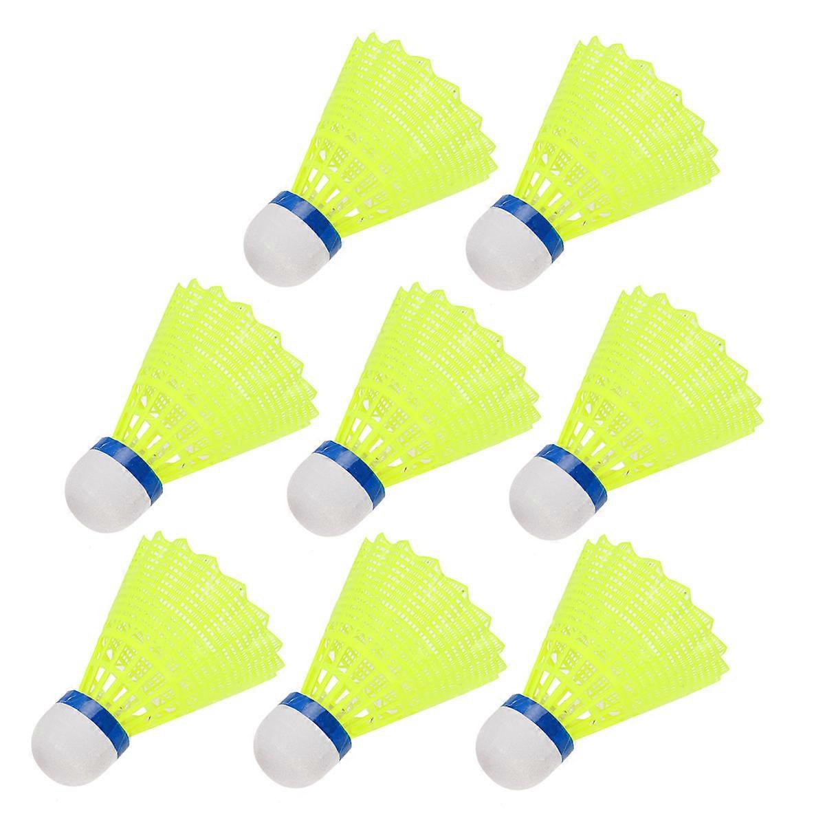 Glowing Badminton Ball Nylon Material Round Base Feathered Structure 8Pcs
