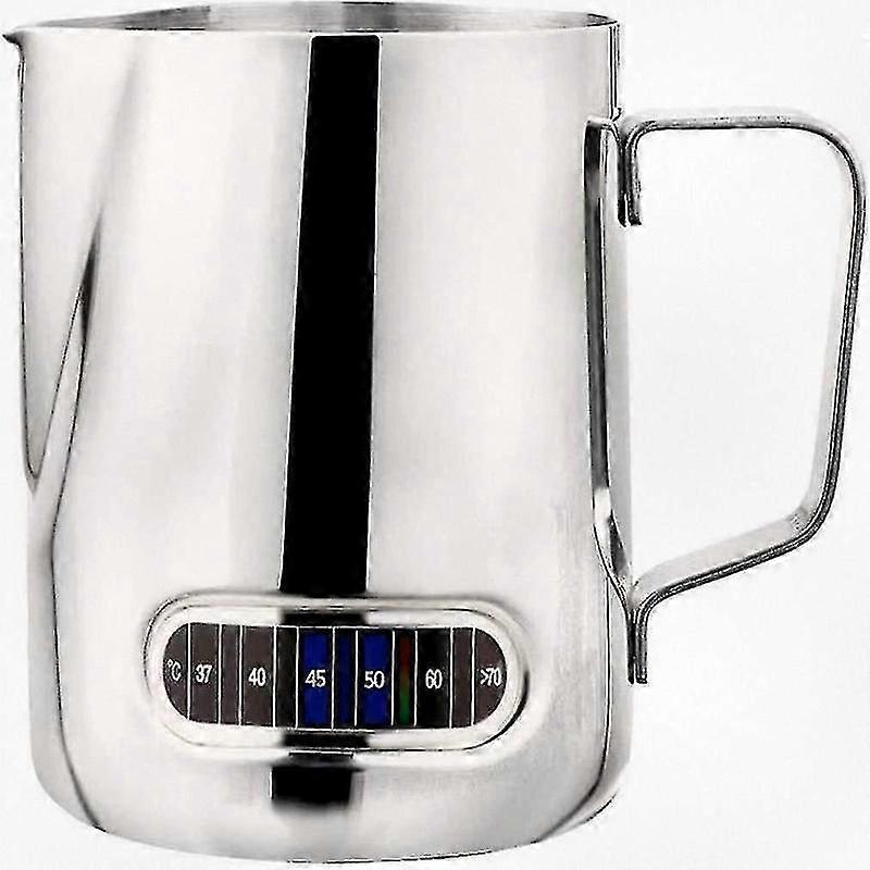 Espresso melkeskummer i rustfritt stål med termometer