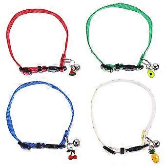 Colorful Fruit Pet Collar for Cats 4Pcs Kitten Collar with Bell Charm