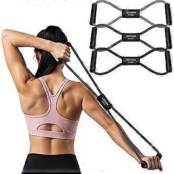Bandes de résistance en forme de 8 pour les bras et le dos, 3 niveaux de résistance, en latex, avec poignées, pour le renforcement musculaire, l'entraînement complet du corps et la physiothérapie.