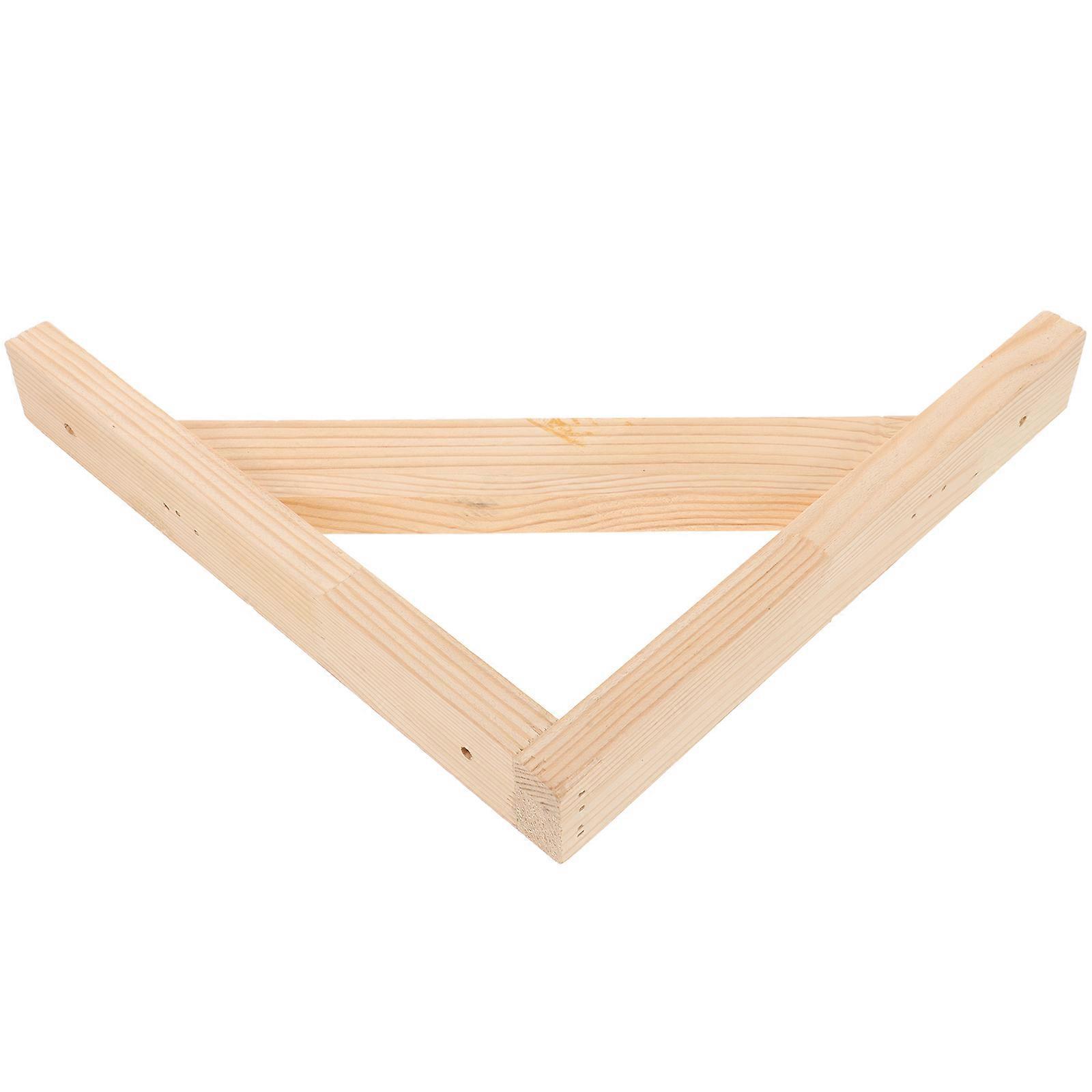 Beige Wooden Shelf Bracket for Wall Mount Decorative Triangular Support