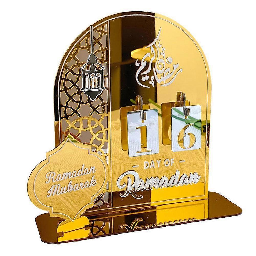Acrylic Ramadan Countdown Calendar Eid Mubarak Advent Calendar Festival Islam Supplies Decor Reminder Muslim Part D0Q5 Desk