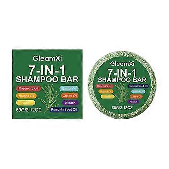 7-in-1 Solid Shampoo Bar, Natural Hair Care Bar with Rosemary & Biotin, for Clean, Voluminous Hair, 60g