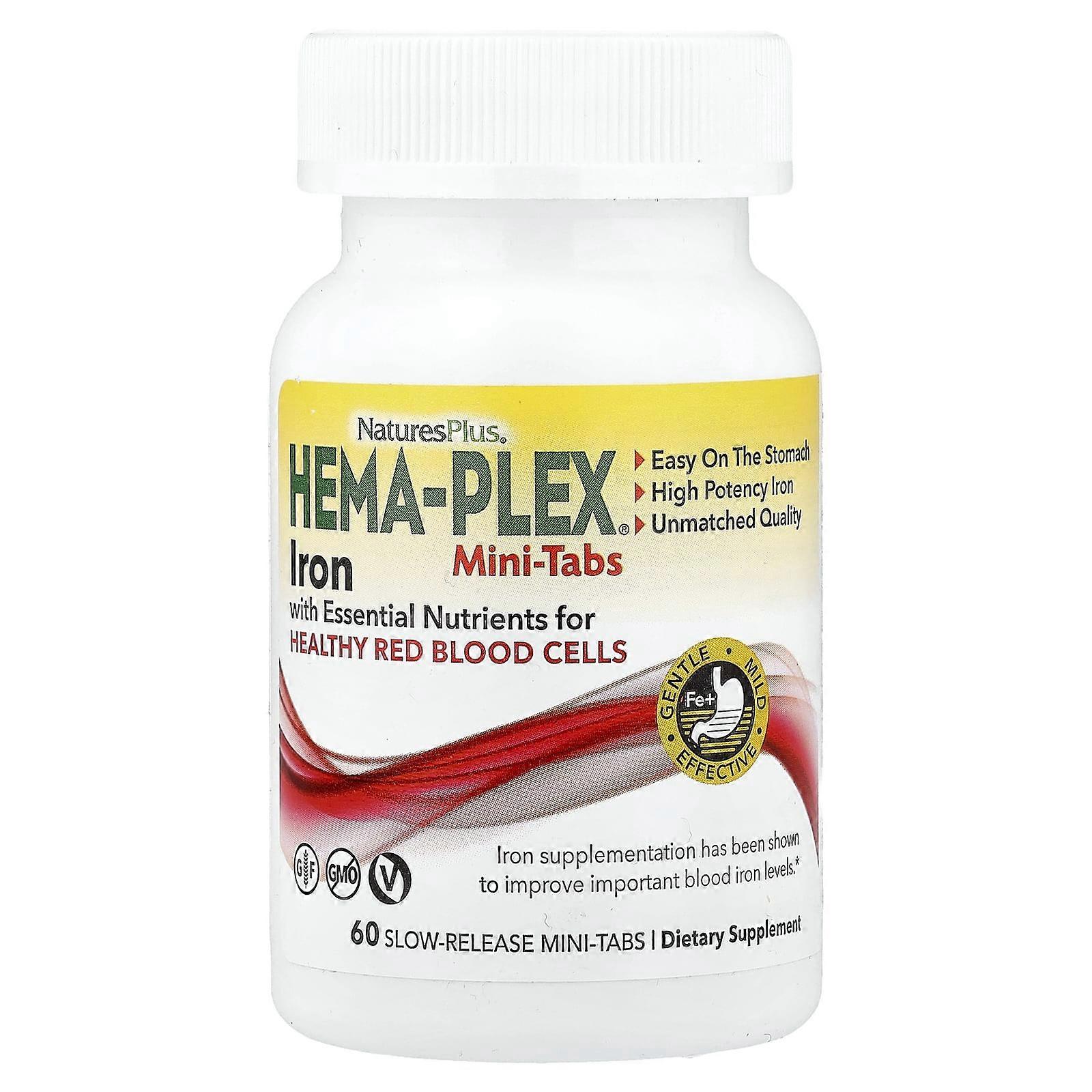 NaturesPlus, Hema-Plex®, 60 Slow Release Mini Tabs, 2-Pack