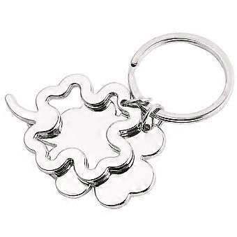 Metal Four Leaf Key Charms Decorative Keychain Gift For Friends And Families 2Set