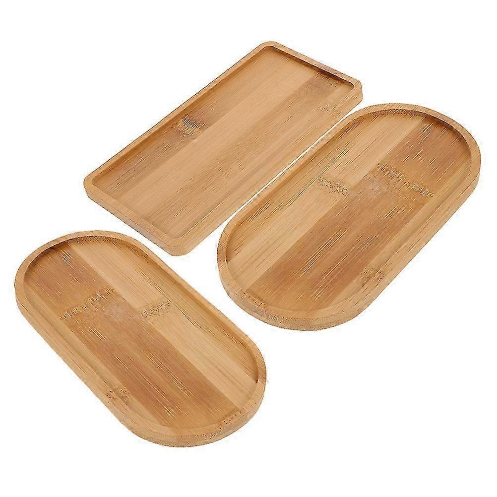 Rectangle Wood Serving Tray compatible with Serving 6Pcs Light Brown Tray