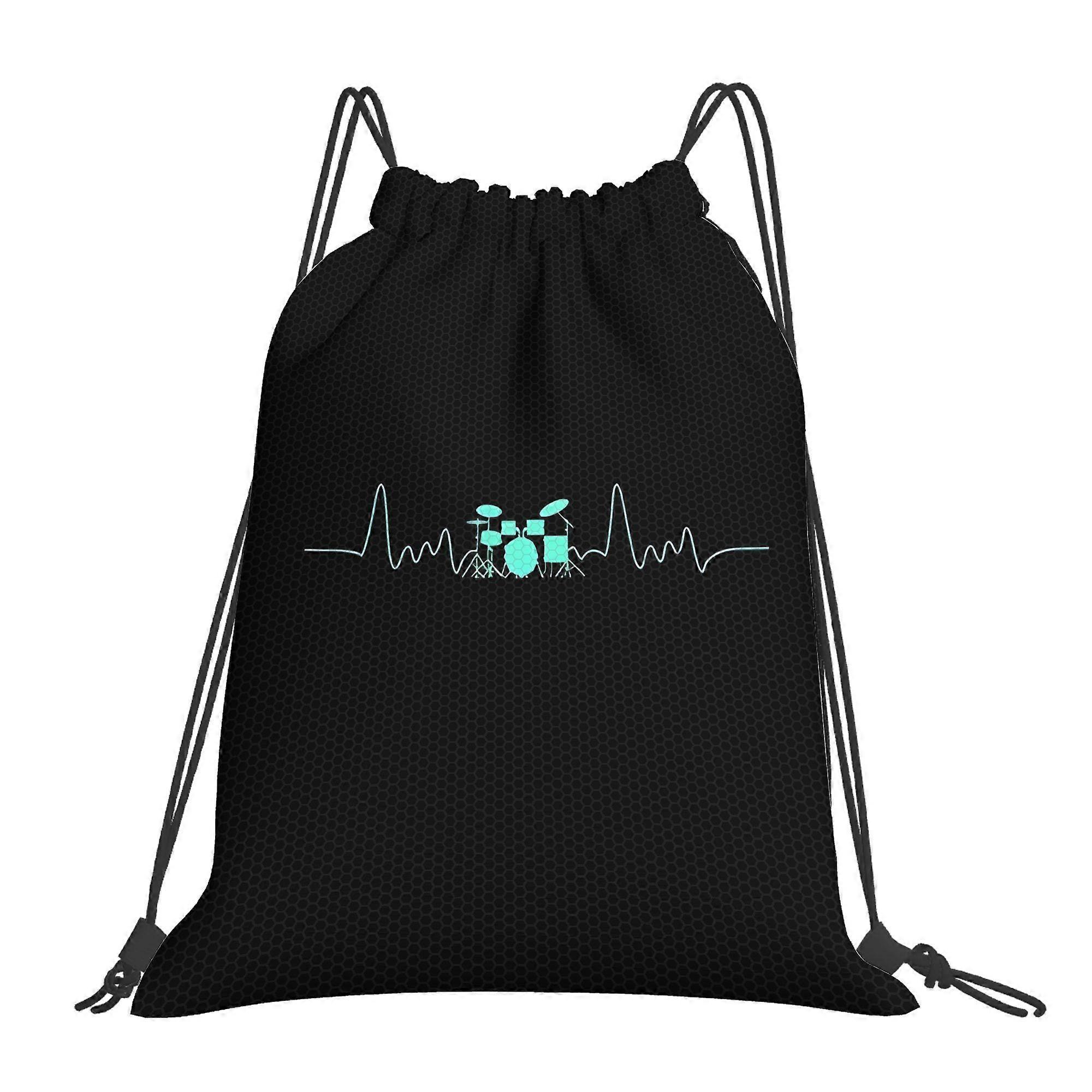 Heartbeat Drums Drawstring Bags-Dwazs