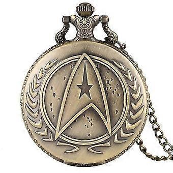 Retro Darthworks Vader Design Cool Face War Trek Theme Quartz Pocket Watch Awesome Necklace Gifts for Kids Men Women Fans