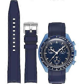 Armbänder für MoonSwatch-Uhren, gebogenes Ende, keine Lücke, hochwertiges Silikon-Uhrenarmband 20 mm, kompatibel mit Omega X Swatch Moonswatch, universelles gebogenes Ende 2