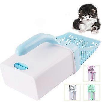 Cat Litter Shovel & Sifter with Waste Bags - Durable Plastic Pet Cleaning Tool for Cats & Dogs - Neater Scoop in Blue