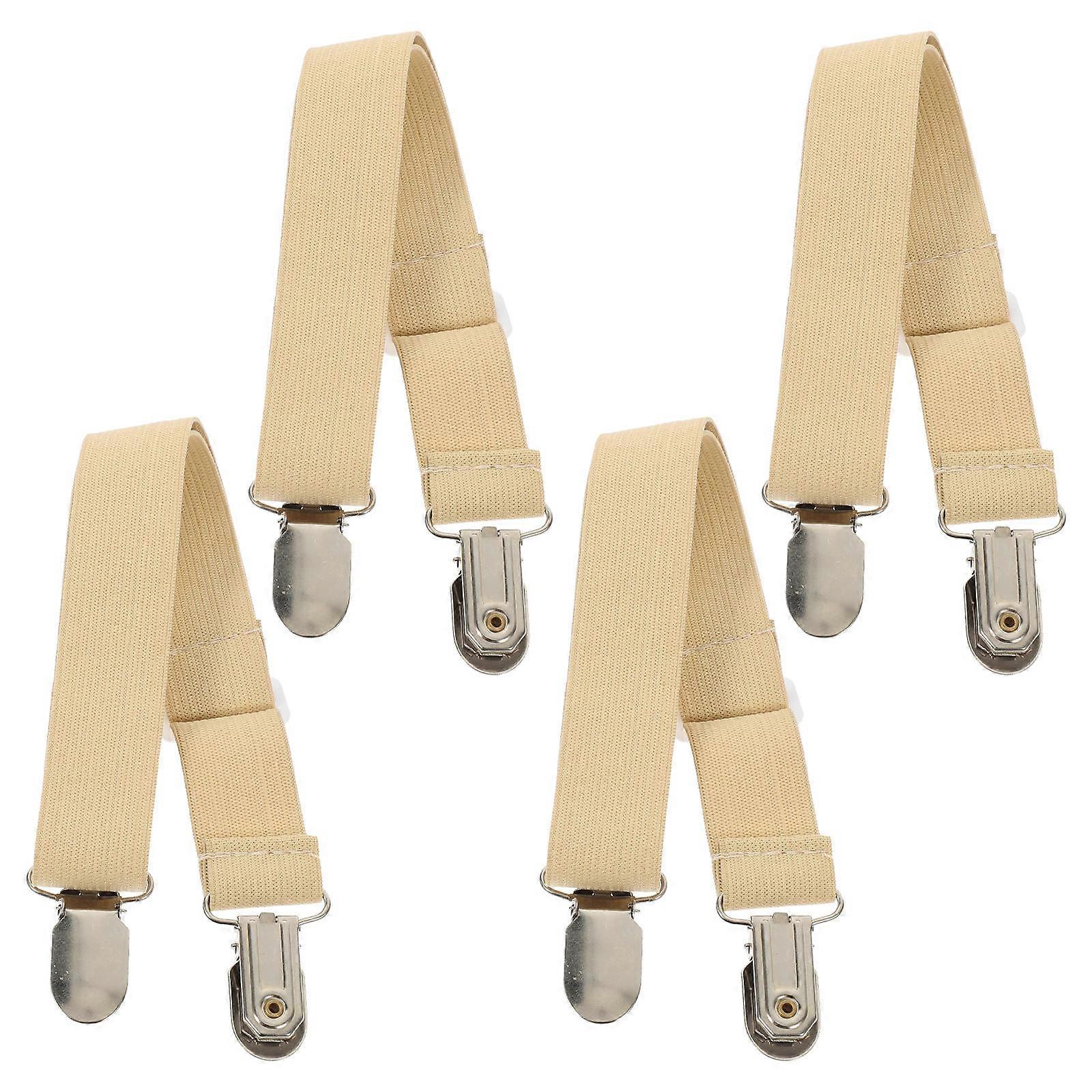 4pcs Elastic Bed Sheet Fasteners Adjustable Fitted Sheet Straps Clips Sheet Straps