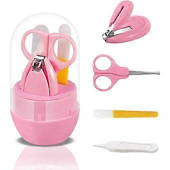 Baby Manicure Set, 4-Piece Nail Care Kit for Infants, Safety Nail Clippers, File and Tweezers, Ergonomic Design for Newborns