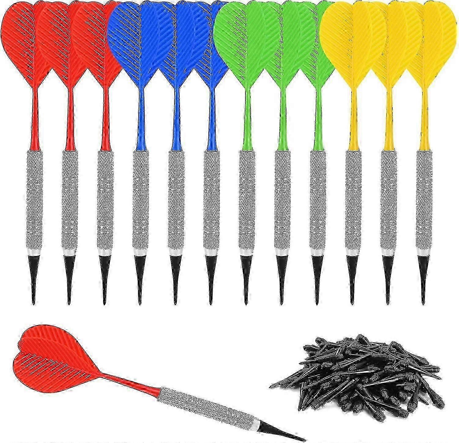 Soft Tip Darts 12 Pcs Attach Extra 100 Black Replacement