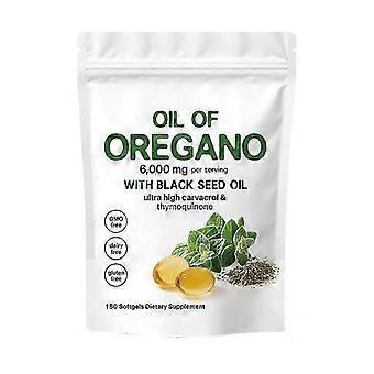 Óleo de Orégano e Óleo de Semente Preta 6000mg Cápsulas e Mastigáveis Nutricionais 180/300 Unidades - Novidade