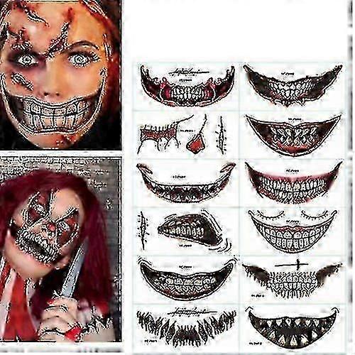 1/12pcs Halloween Prank Makeup Temporarym