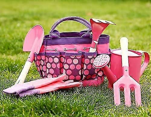 Garden Tool Set Children's Multifunctional Tool Bag (pink)