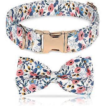 UBIUO Dog Collar with Bow, Adjustable Bowtie Dog Collar for Small/Medium/Large Dogs, Bowtie Collar with Quick Release Buckle Soft & Comfy, 3Sizes, S/M