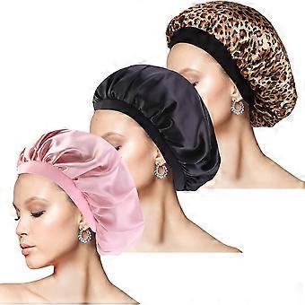 3 pièces satin Bonnet sommeil bonnet, sommeil soie Bonnet large bande satin Cap soie nuit sommeil cadeau