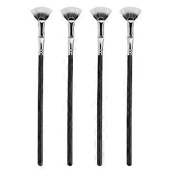 4Pcs Eyelash Brush Long Handle Scalloped Soft Bristles Lash Separation Mascara Fan Brush Women Girls Eye Makeup Tool