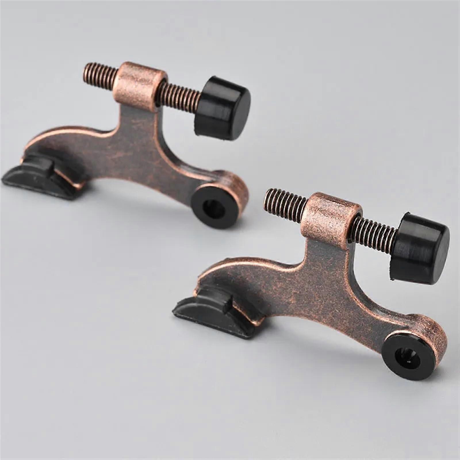 2Pcs Door Hinge Pin Stop Adjustable Heavy Duty Hinge Mounted Door Stop with Rubber Buffer A2