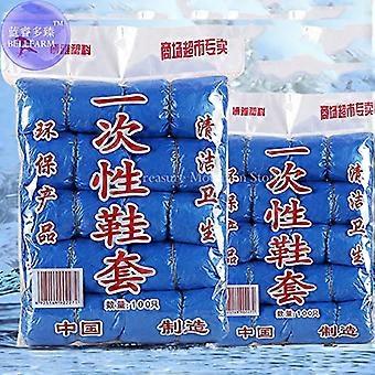 100 Pack Disposable Waterproof Non Slip Shoe Covers for Home Use with Elastic Secure Fit