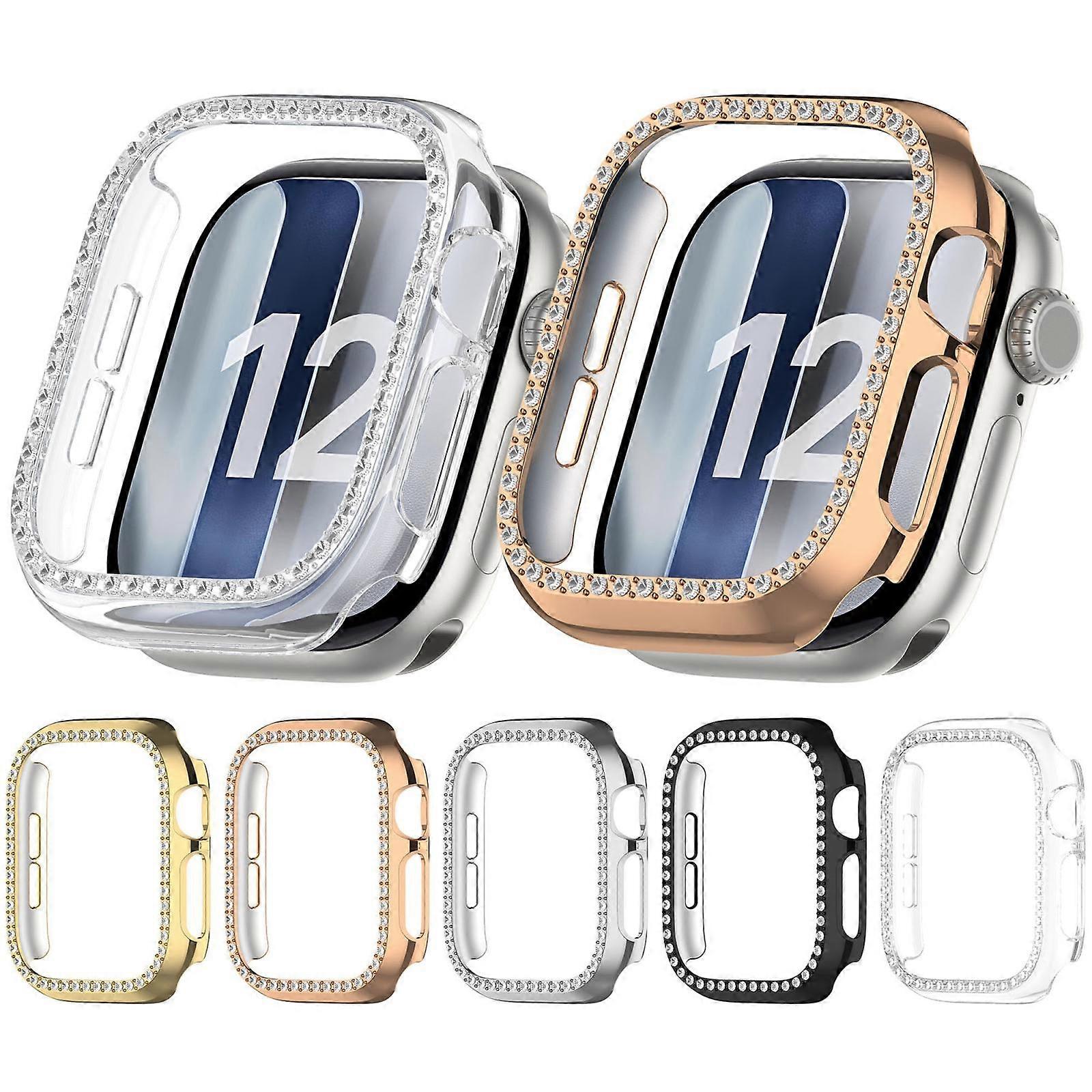 Single Row Diamond Half Coverage Hollow PC Watch Protective Case