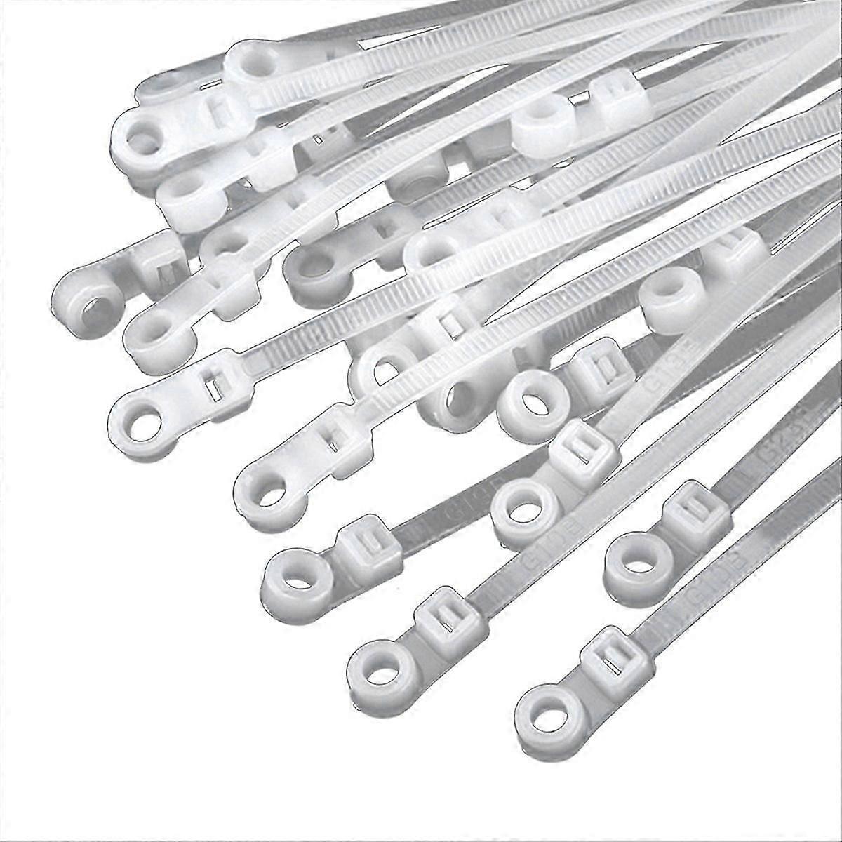 Nylon Cable Ties with Screw Hole - Self-Locking, Bundle Straps