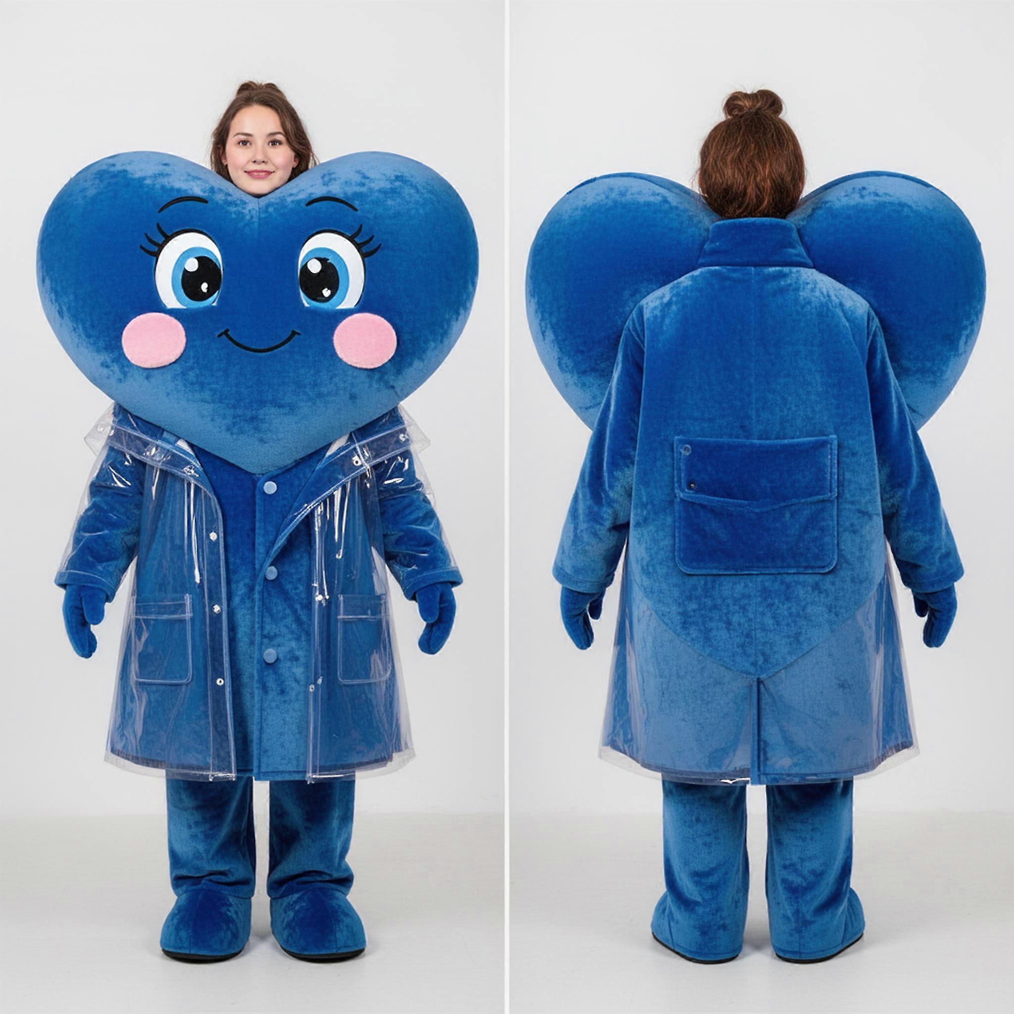 MASTICOT Velvety Blue Padded Heart Mascot